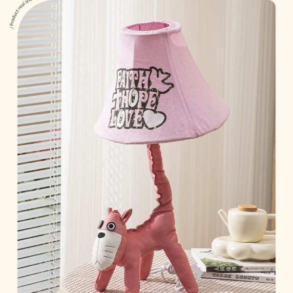 Pink children's table lamp Kote Pinkie DS-066 with lampshade and LED bulb