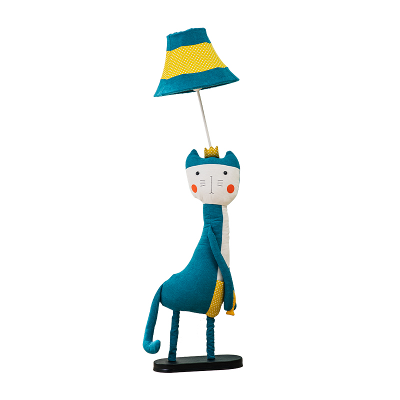Children's lamp blue cat DS-125 3 Side view of the children's lamp blue cat DS-125, which lights up the children's room